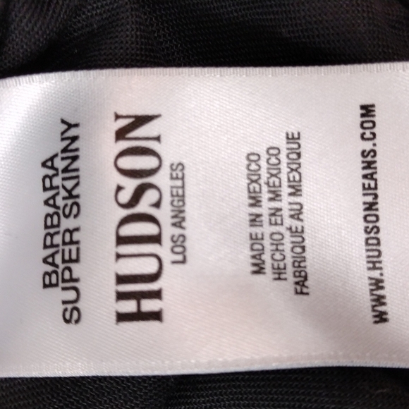 Hudson Los Angeles Barbara Super Skinny High Rise Black Five Pocket Color Jean - Picture 7 of 15